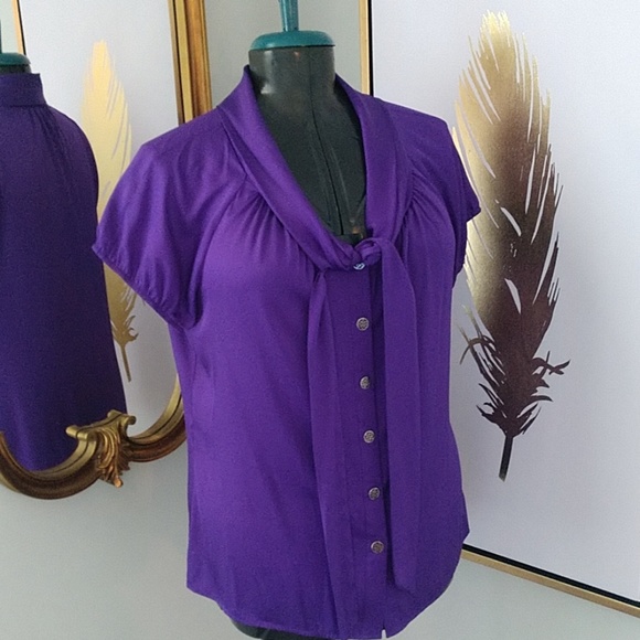 ANTONIO MELANI Tops - Antonio Melani Silk Tie Front Button Front Blouse